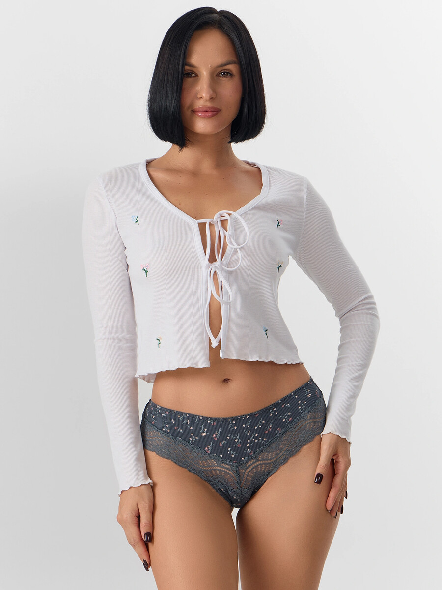 

Трусы женские, Серый;цветы на т.сером