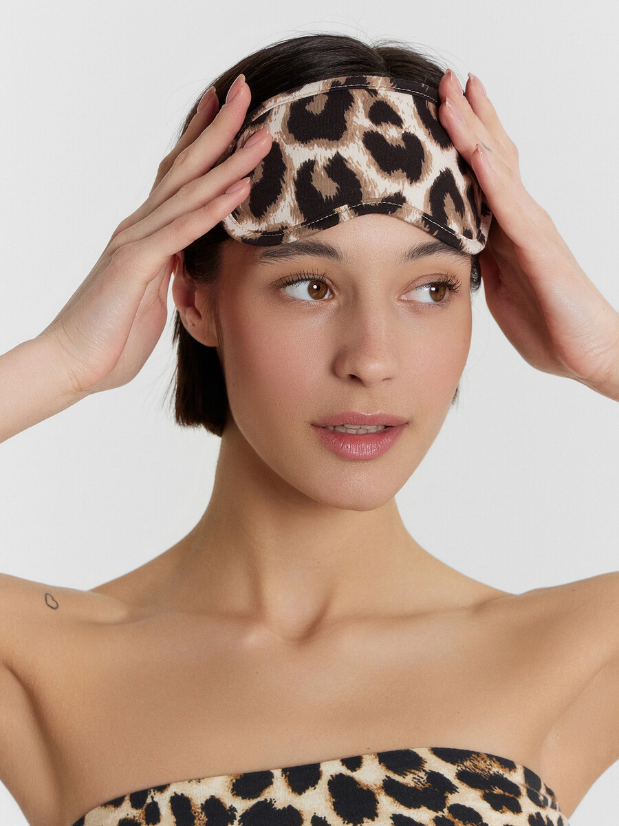 

Повязка на голову для сна леопардовая, Леопард