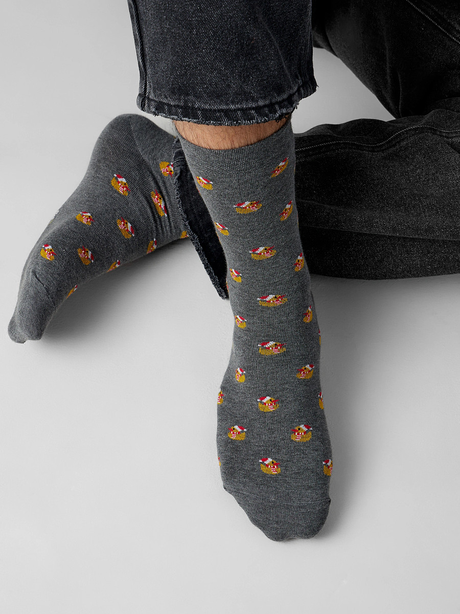 

Носки мужские, Серый;т.серый меланж