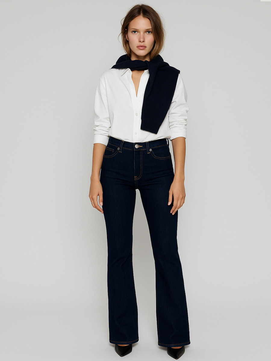 

Брюки женские джинсовые (осенне-зимний ассортимент), Синий;темно -синий