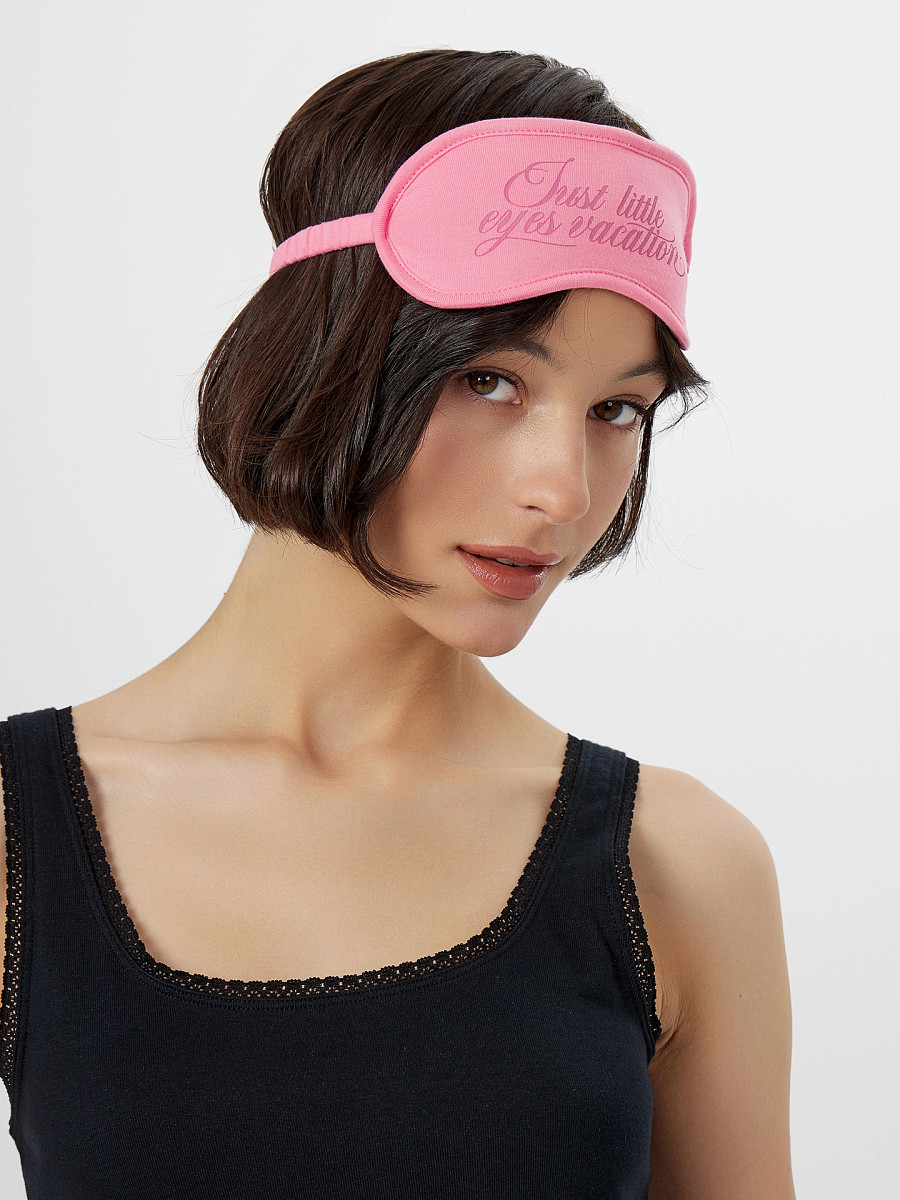 

Повязка для сна розовая, Розовый +печать