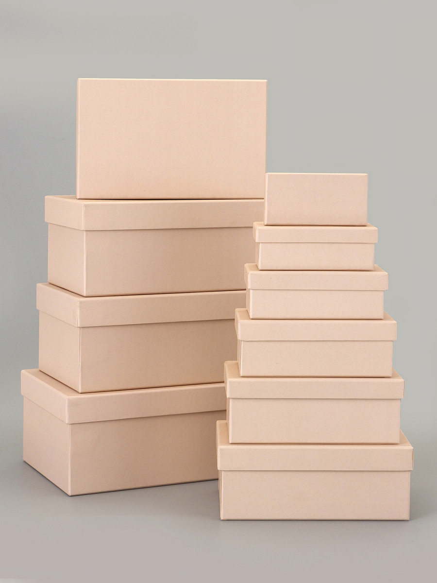 

Набор подарочных коробок 10 в 1, молочный, 30×19×12 - 12×6.5×4 см, Бежевый