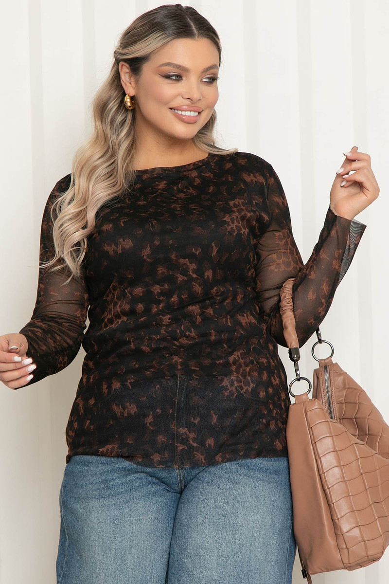 

Лонгслив, Коричневый;т.коричневый