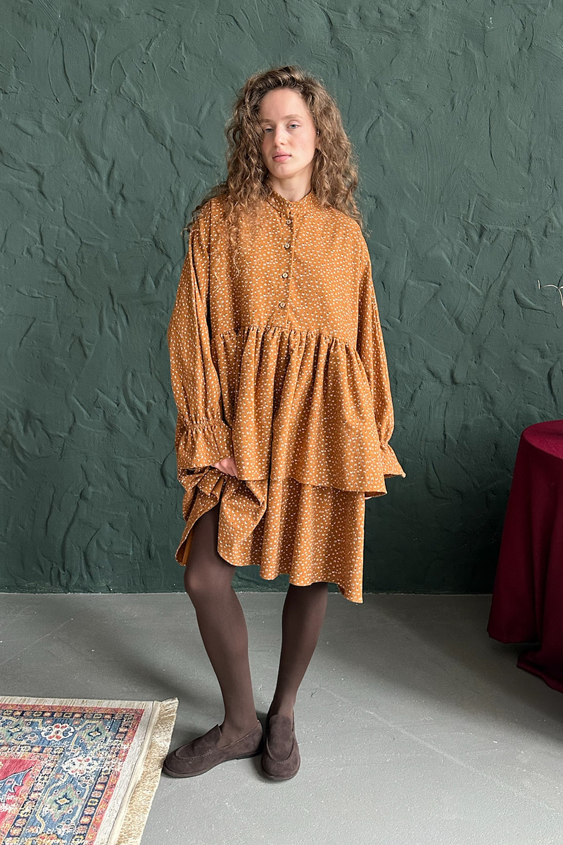 

Платье, Коричневый;бежевый