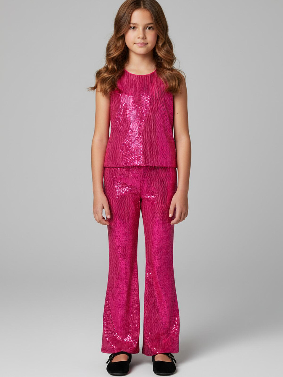 

Комплект трикотажный топ брюки леггинсы, Розовый;ярко-розовый