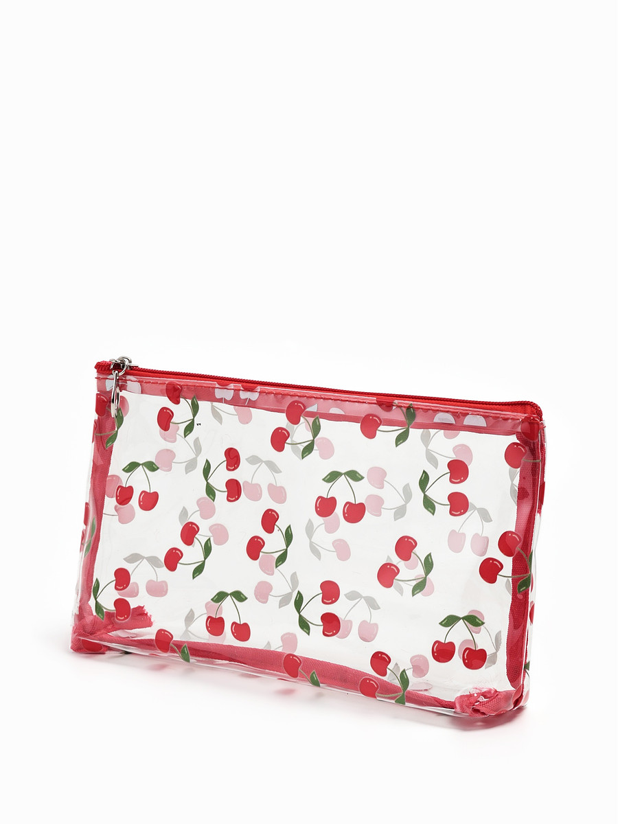 

Косметичка женская cherries, для бассейна, прямоугольная, прозрачная, Прозрачный