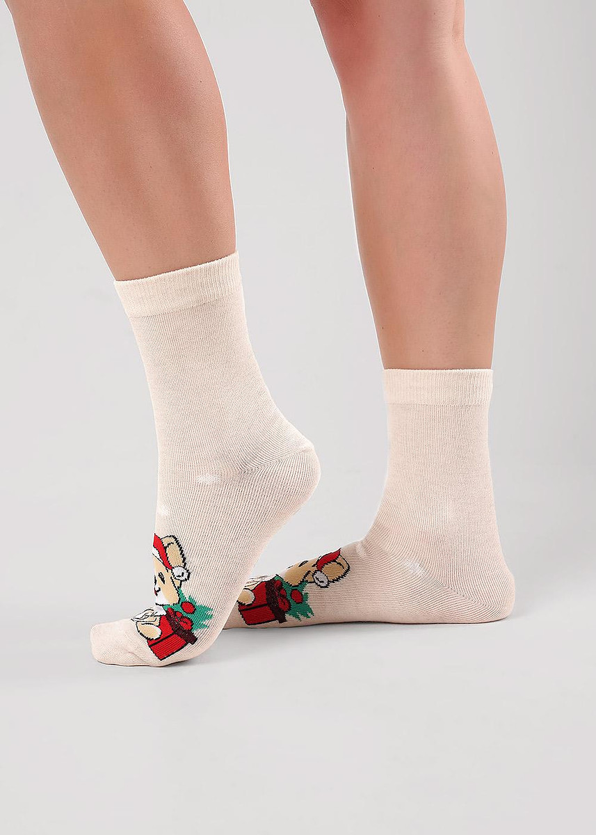 

Носки, Меланж бежевый