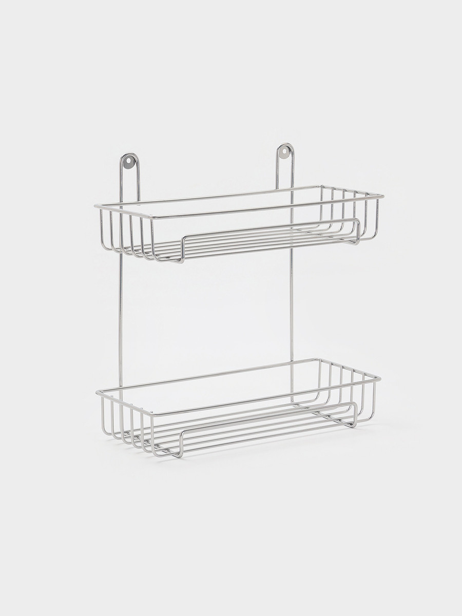 

Полка для ванной прямоугольная, 2-х ярусная, 29×12.5×30 см, хром, Хромированный