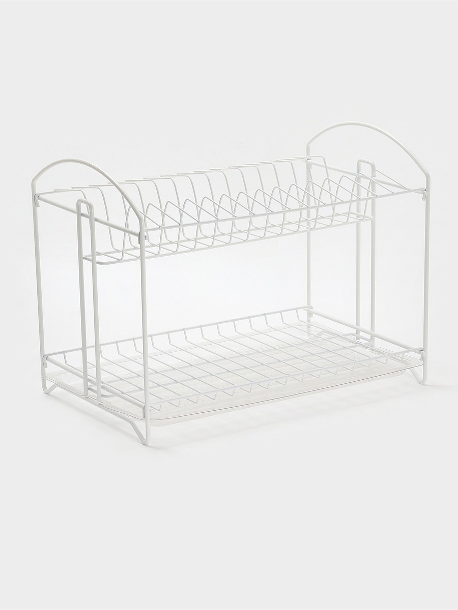 

Сушилка для посуды универсальная, разборная, с поддоном, 39.5×24×29.5 см, белая, Белый