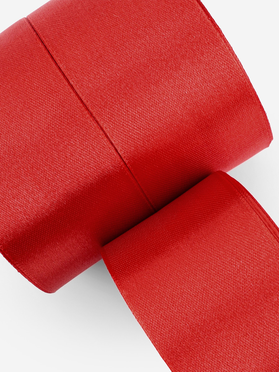 

Атласная лента, набор 3 шт., 50 мм, 23±1 м, красная №26, Красный