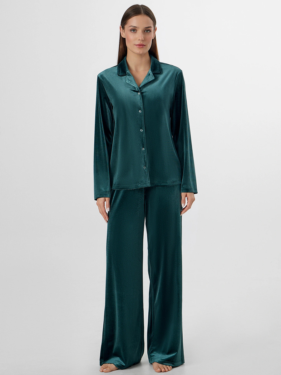 

Комплект женский (жакет, брюки), Зеленый;зеленый бархат