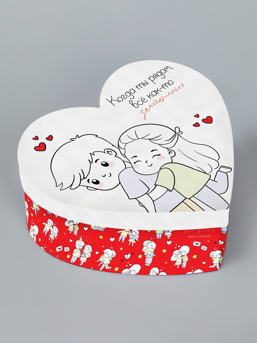 

Коробка твердая подарочная, Белый;красный