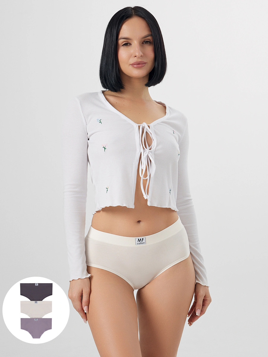 

Трусы женские (3шт.), Разноцветный;молочный +морской туман +макадамия