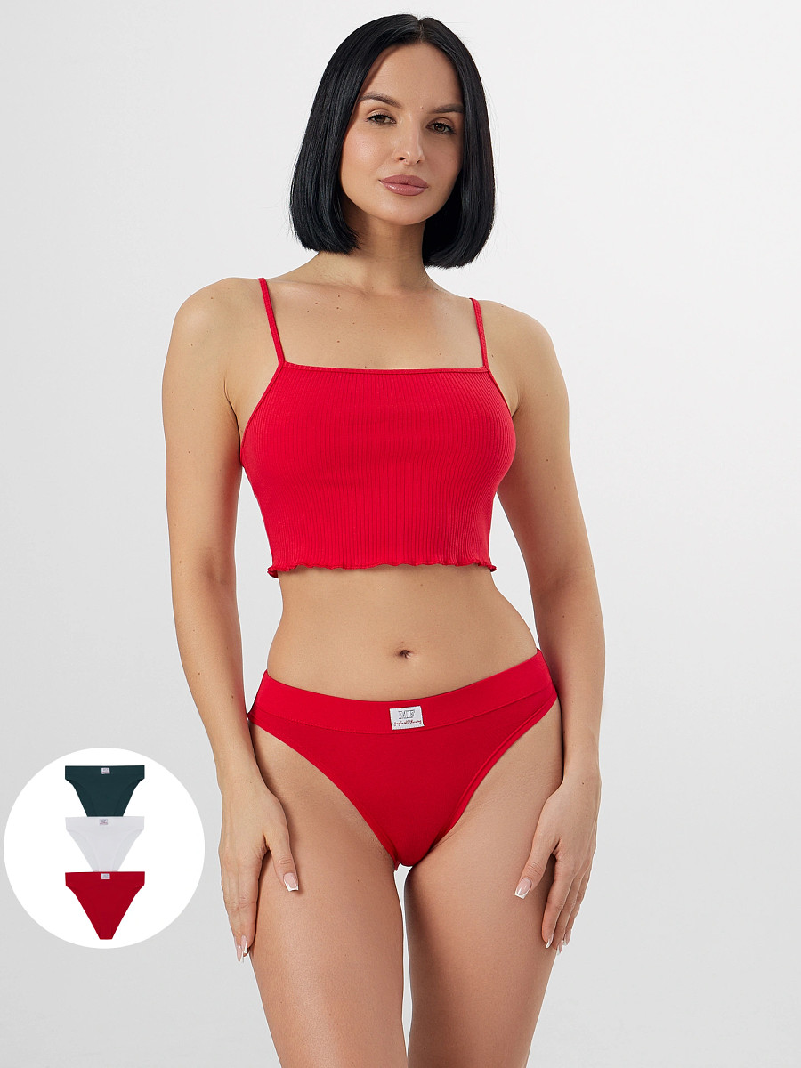 

Трусы женские (3шт.), Белый;красный