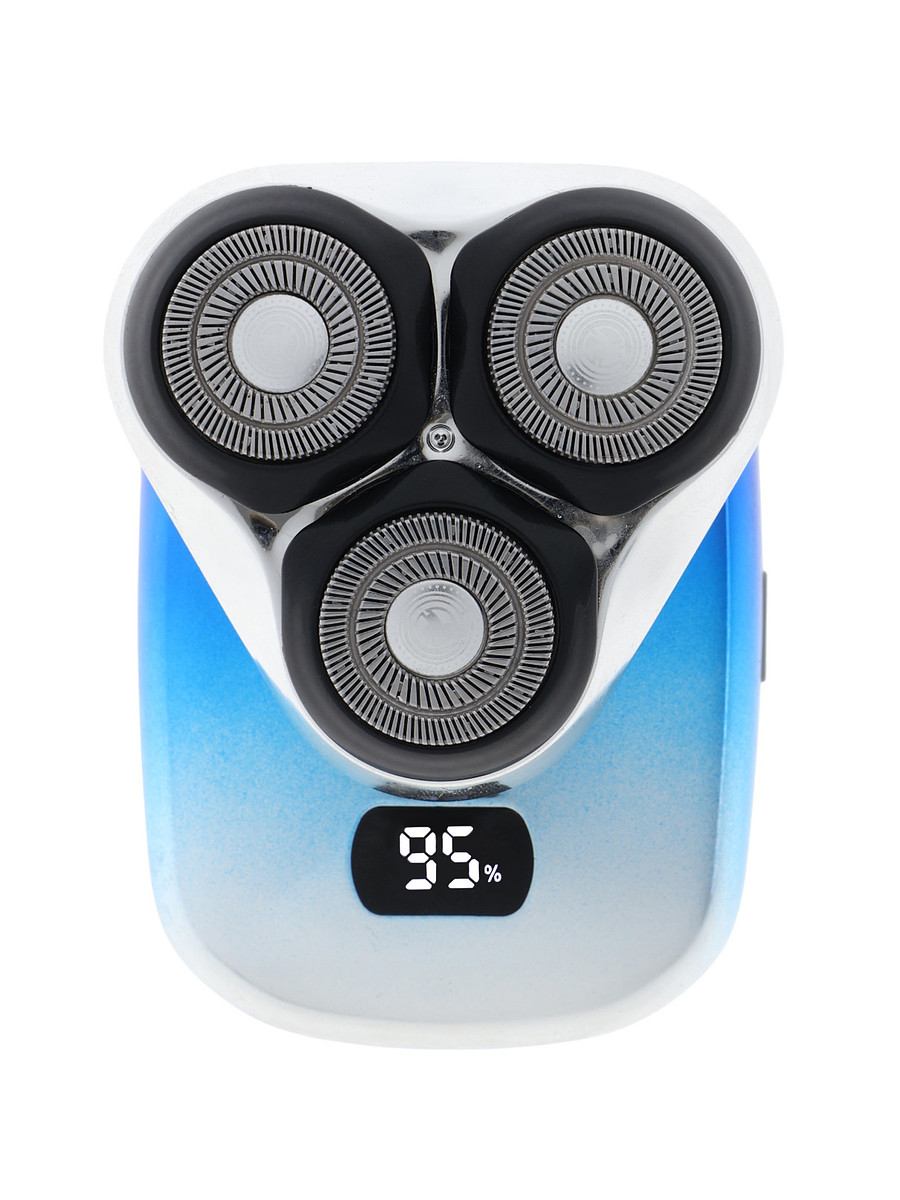 

Электробритва lbr-10, 3 вт, роторная, 3 головки, дисплей, от акб, Синий