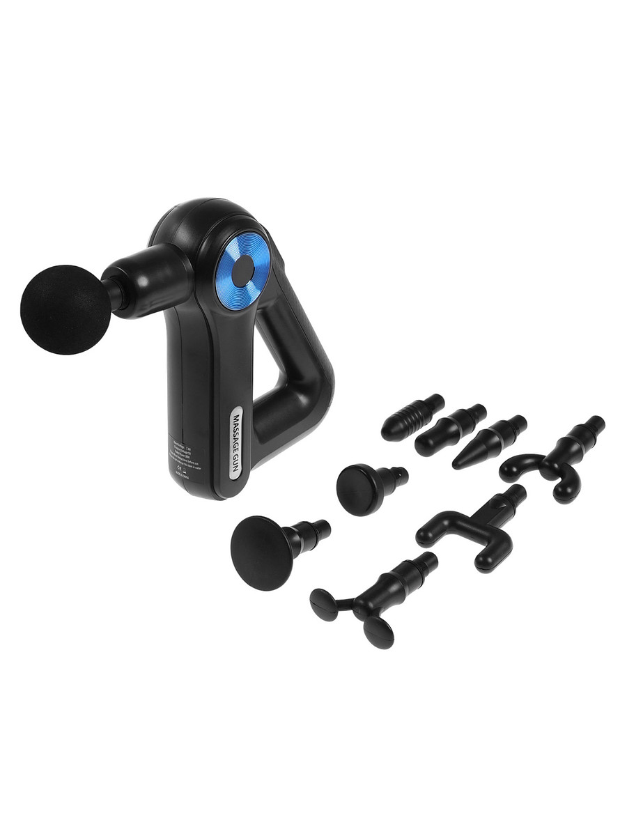 

Массажер для тела lem-11, перкуссионный, 9 насадок, 9 режимов, черный