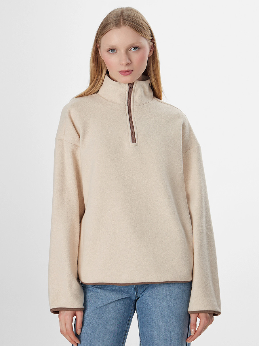 

Толстовка женская бежевая из флиса, Бежевый;пралине1