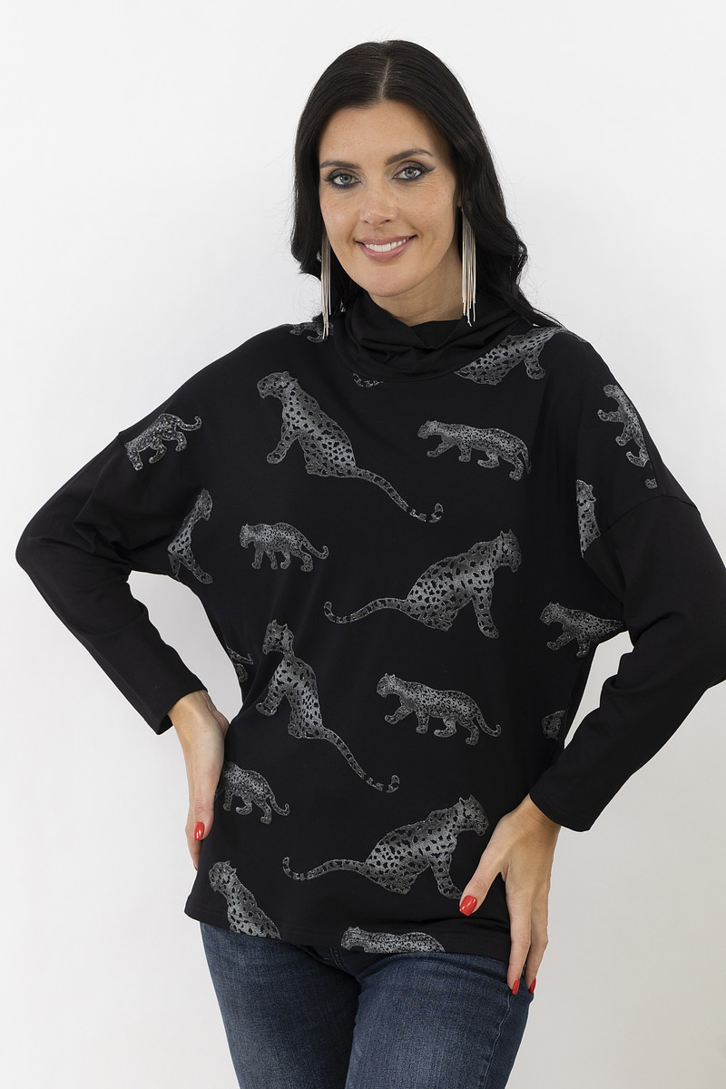 

Блузон, Черный;черный/серый/серебристый