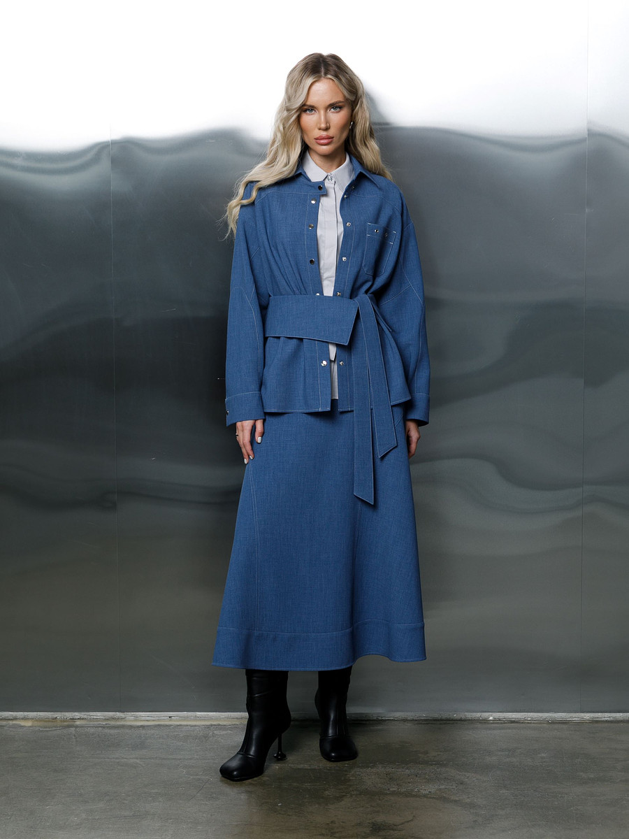 

Юбка, Синий;пастельный синий