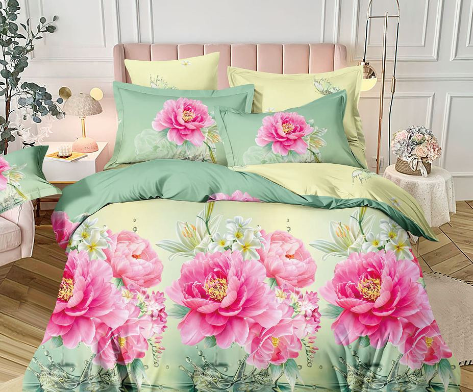 

Постельное белье  с простыней на резинке, Зеленый