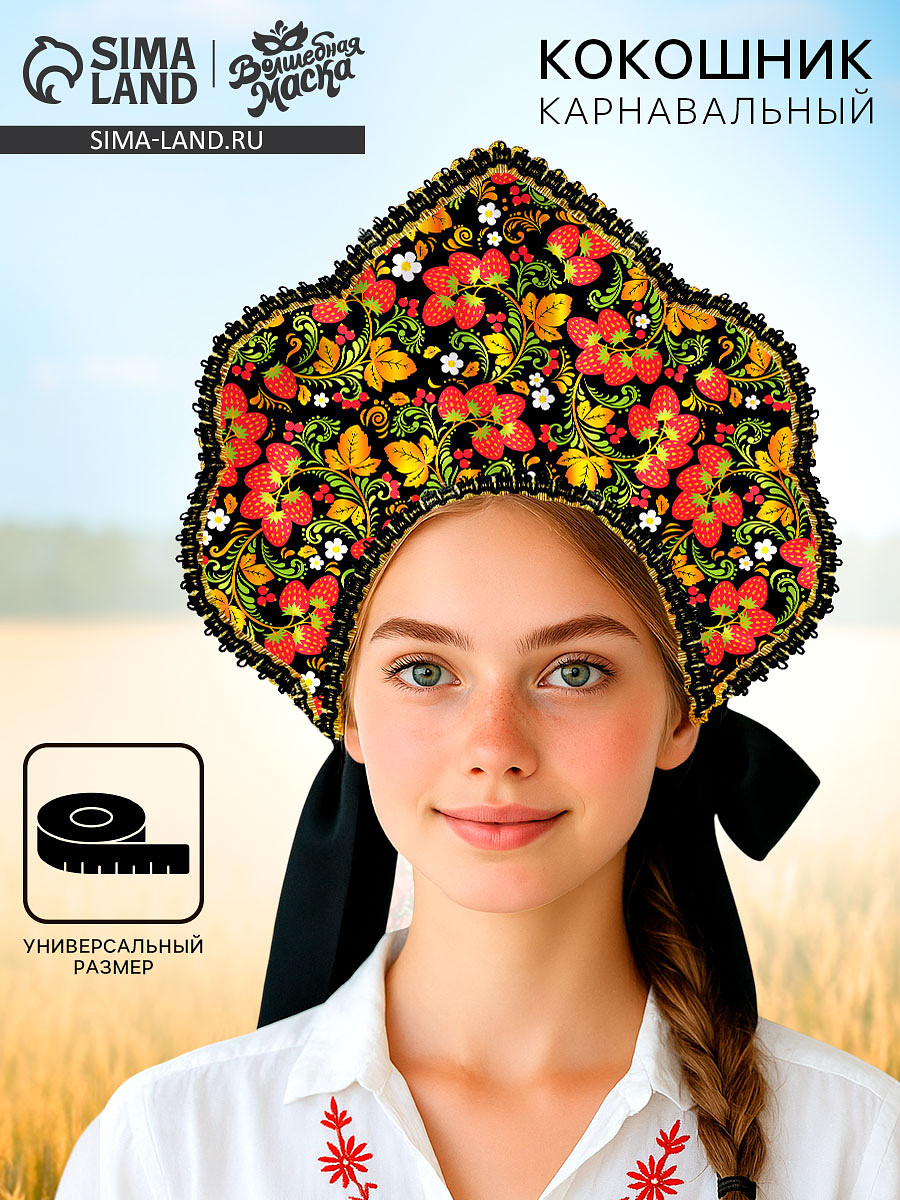 

Карнавальный кокошник, Черный