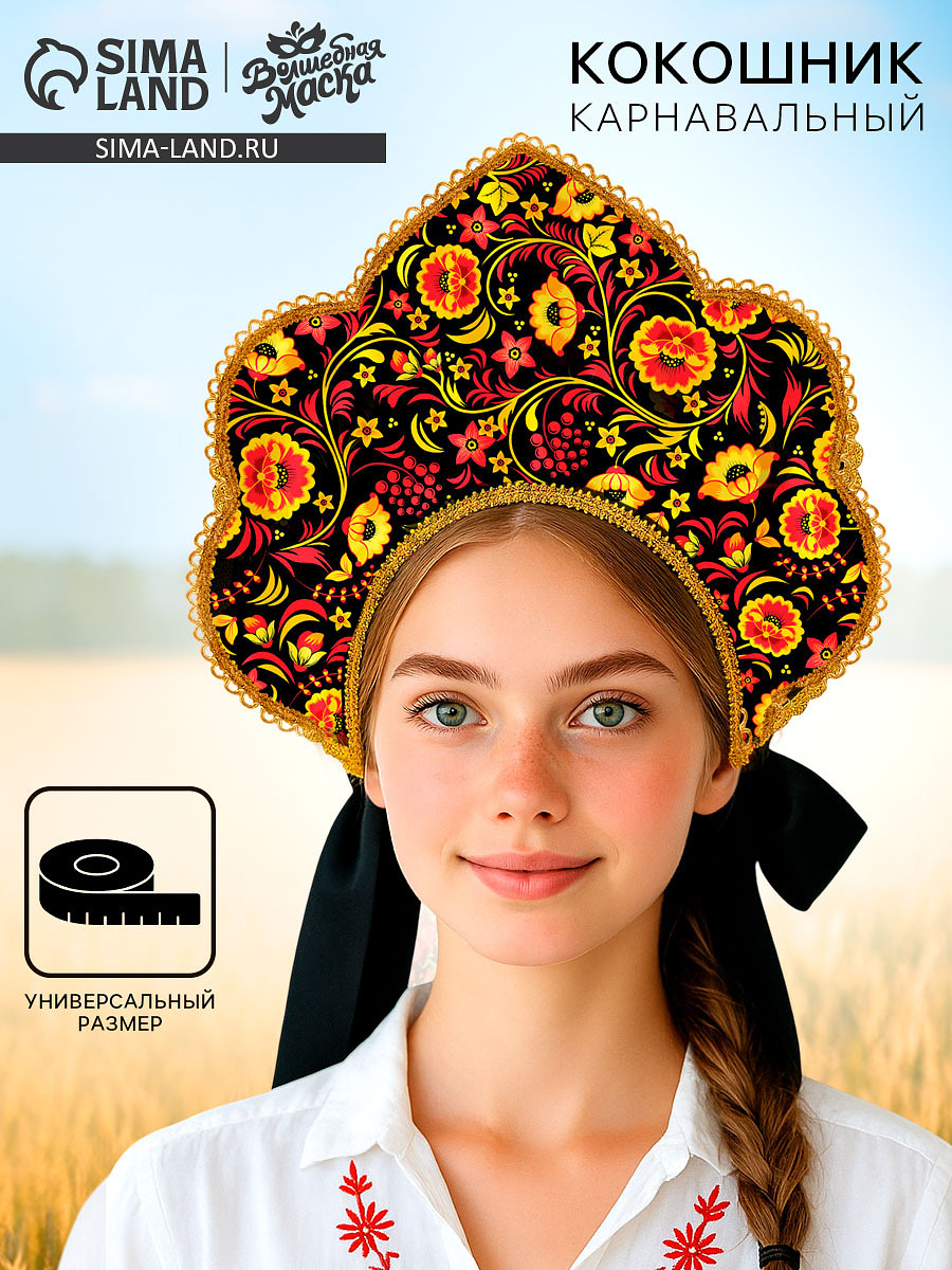 

Карнавальный кокошник, Черный