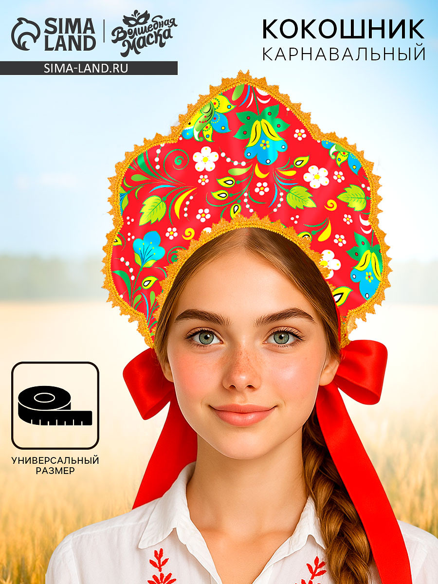 

Карнавальный кокошник, Красный