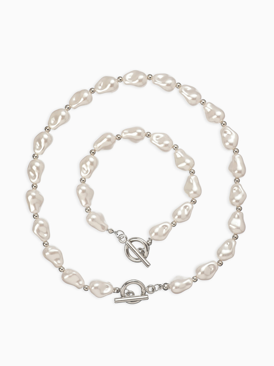 

Набор 2 предмета: бусы, браслет, Белый