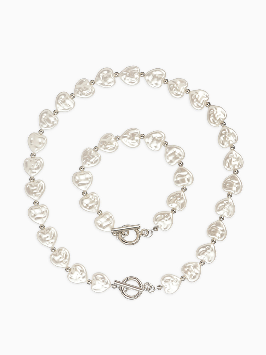 

Набор 2 пред-та: бусы,браслет, Белый