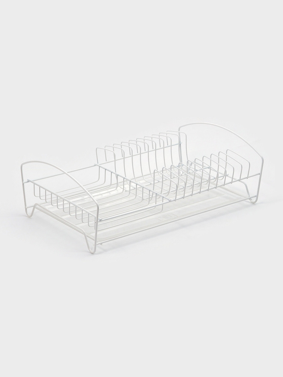 

Сушилка для тарелок и кружек с поддоном, 39×25×12 см, белая, Белый