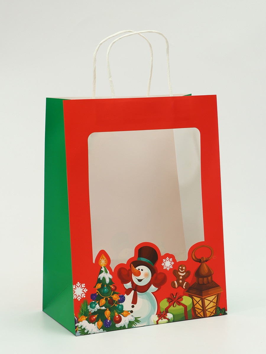 

Пакет подарочный бумажный с окном