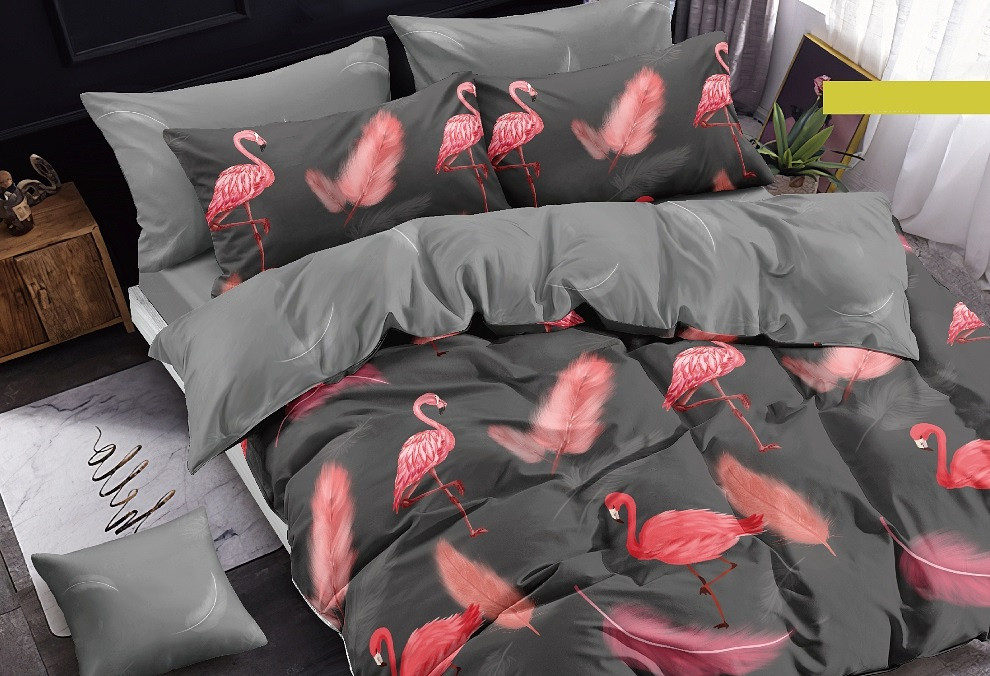 

Постельное белье  с простыней на резинке, Серый