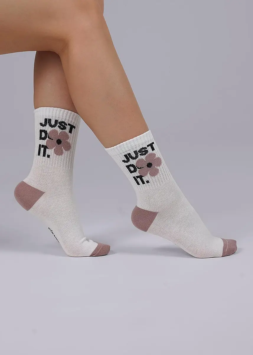 

Носки, Белый;белый/т.бежевый