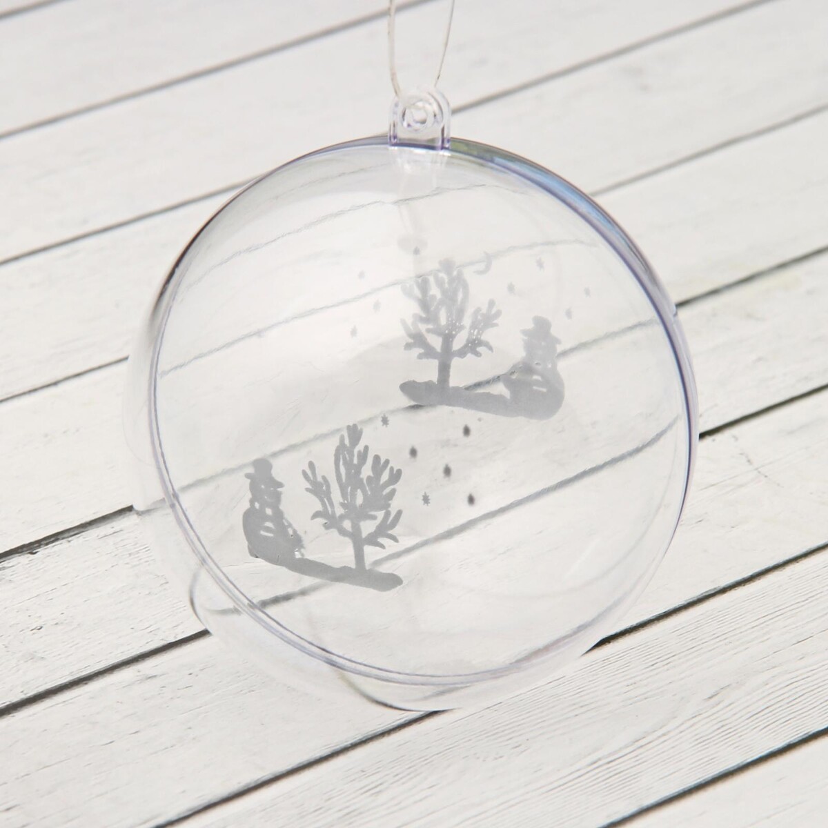 

Ёлочный шар заготовка, раздельные части, Прозрачный