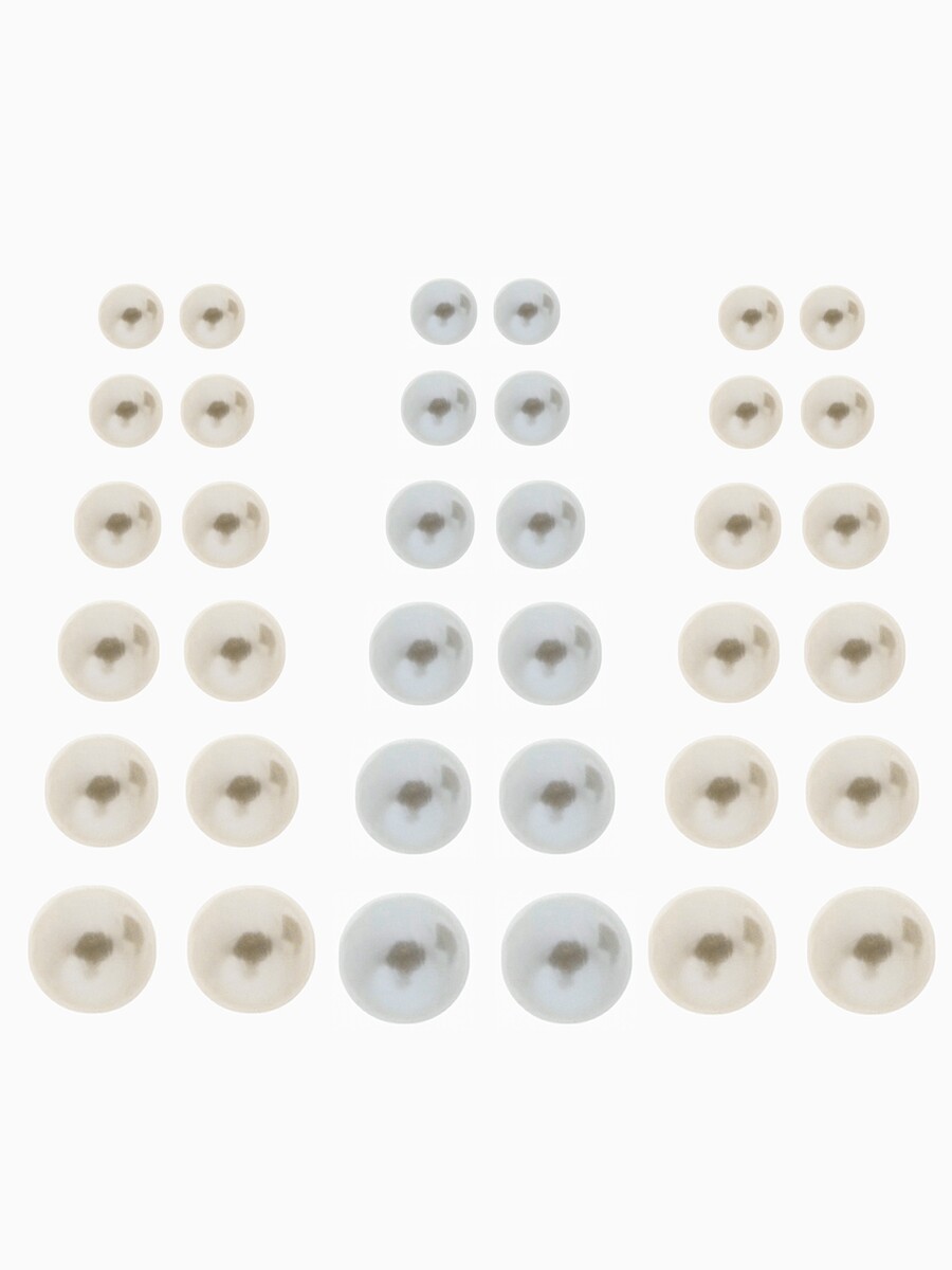 

Серьги пусеты 18 пар, Белый