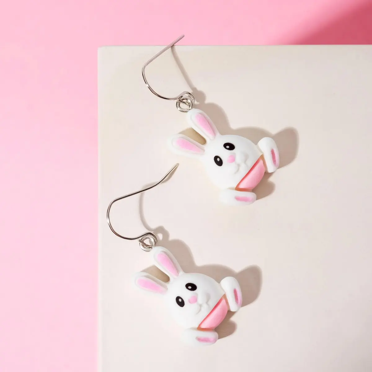 

Серьги, Розовый;белый