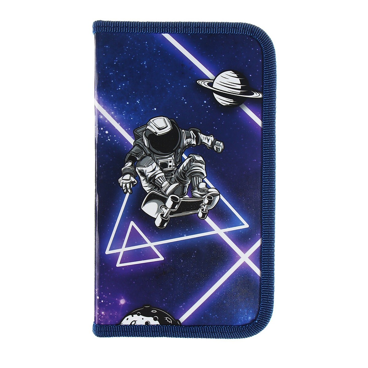 

Пенал школьный, 1 секция, 11.5×20.5×3 см, Синий;черный