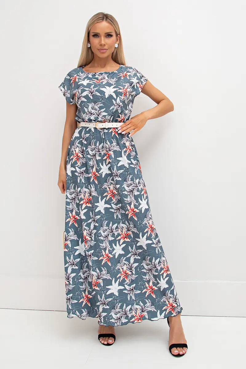 

Платье, Серый;серый/белый