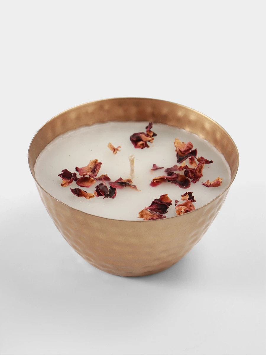 

Ароматическая свеча в чаше, 200 г, парафин, rose, Золотистый