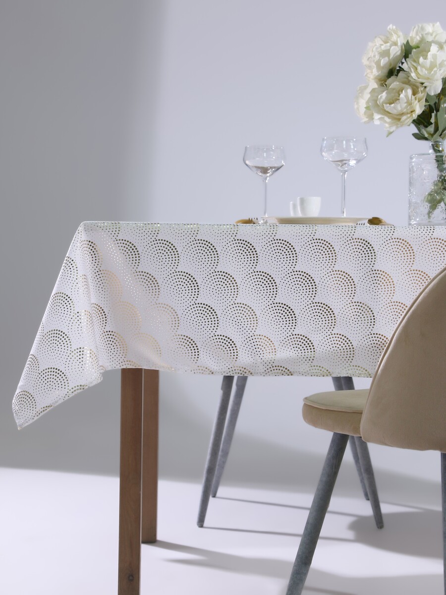 

Скатерть, Белый;золотистый