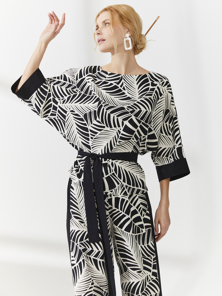 

Блузка, Черный;черно-белый