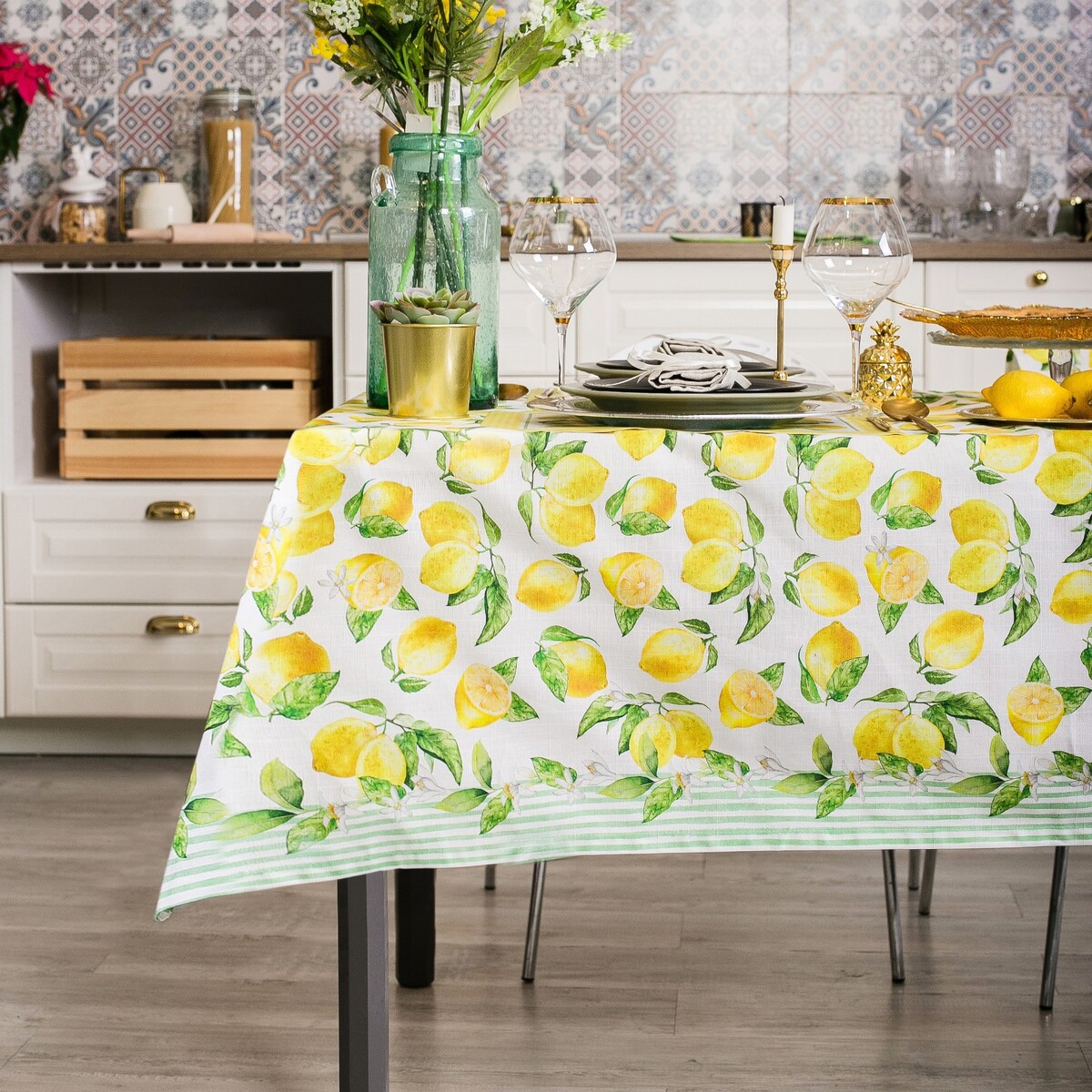 

Скатерть, Желтый;зеленый