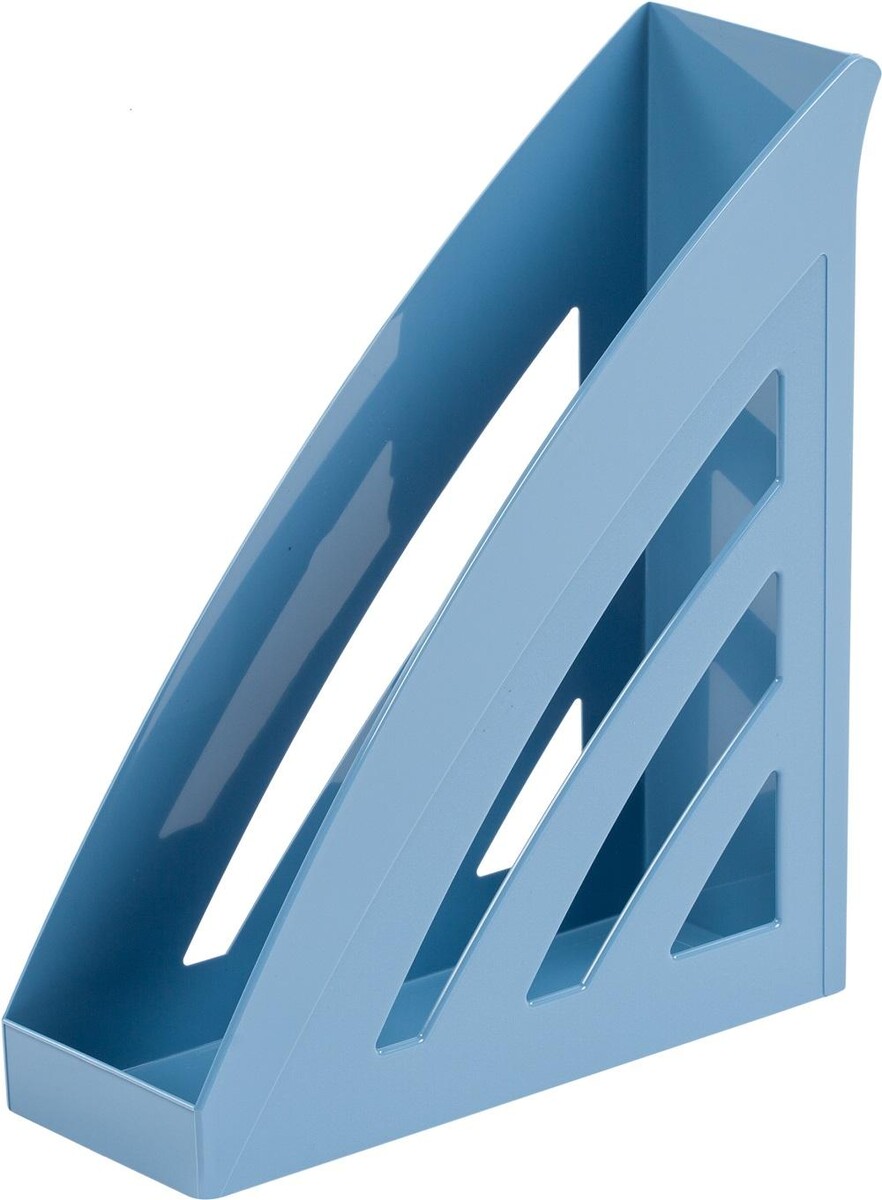 

Лоток вертикальный для бумаг 90 мм Комус Ницца пластиковый голубой