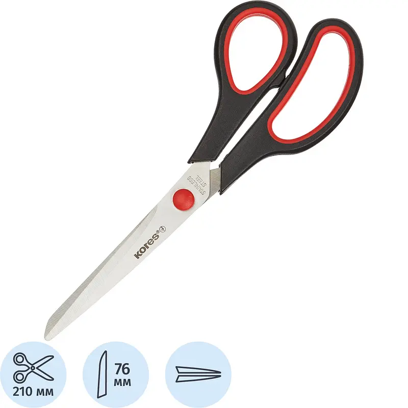 

Ножницы 210 мм Kores Softgrip с пластиковыми прорезиненными анатомическими ручками