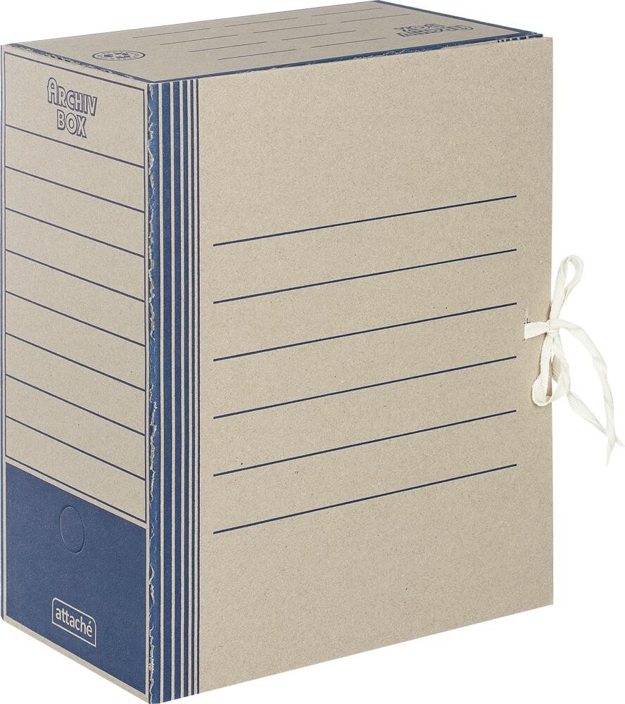 

Короб архивный на 2-х завязках Attache 150 мм картон до 1500 листов синий, Бурый