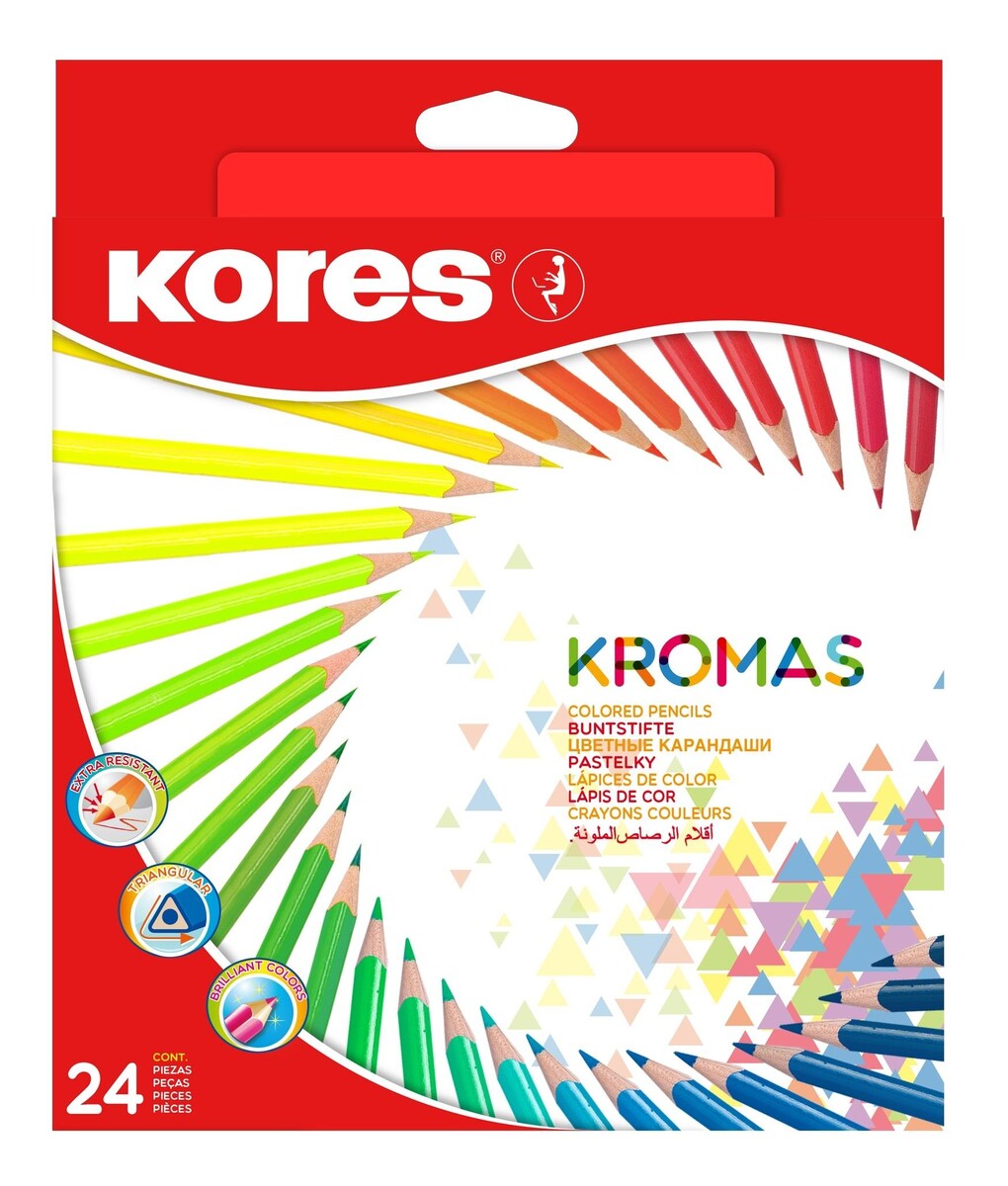 

Карандаши цветные Kores Kromas 24 карандаша 24 цвета трехгранные