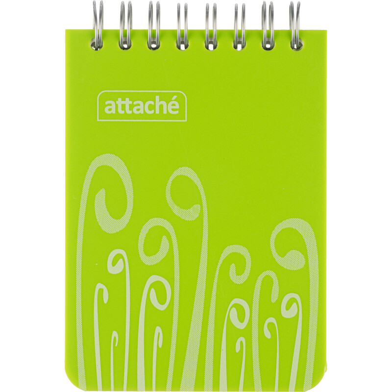 

Блокнот Attache Fantasy А7 80 листов салатовый в клетку на спирали (75х120 мм)