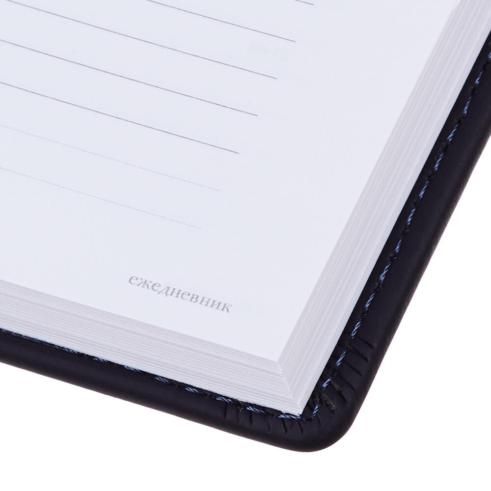 

Ежедневник недатированный Attache Velvet искусственная кожа Soft Touch A5+ 136 листов темно-синий navy, Черный