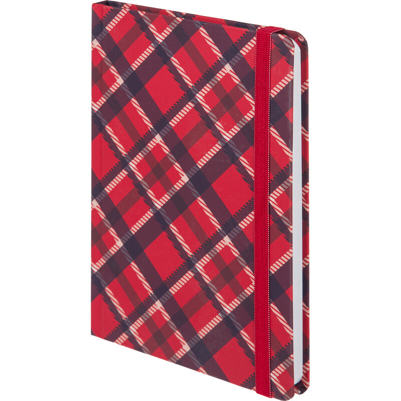 

Ежедневник недатированный Attache Tartan 7БЦ Soft Touch А5 128 листов красный с фиксирующей резинкой
