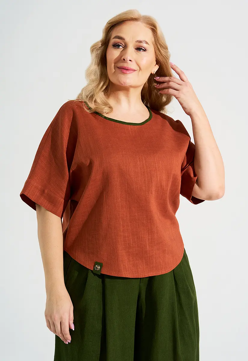 

Блуза, Коричневый;кирпичный